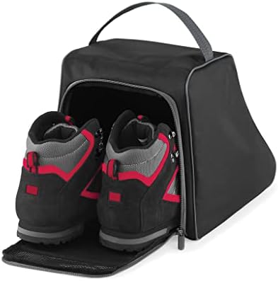 Outdoor World Deluxe Hiking Boot Bag Breathable Shoe Carry Case Storage for Walking Hiking Work Golf Hockey Rugby Football Military Boots (Black) - Image 2