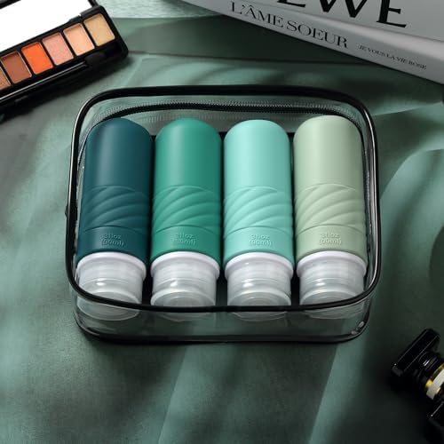 Gemice Travel Bottles for Toiletries, CAA Approved 90ml Silicone Travel Bottles, Leak Proof Squeezable Travel Size Containers, Travel Essentials for Lotion Soap Liquid Shampoo, BPA Free(4 Pack) - Image 6