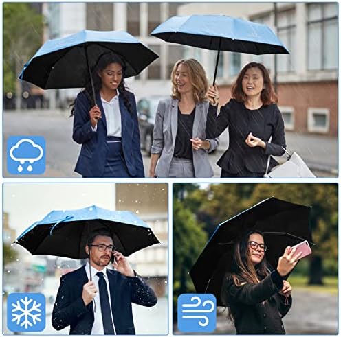 Vicloon Windproof Travel Umbrella, UPF>50+, Block 95% of UV, UV Blocked Umbrella, Compact, Light, Strong and Portable - Wind Resistant, Folding Backpack Umbrella for Rain - Men and Women - Image 7