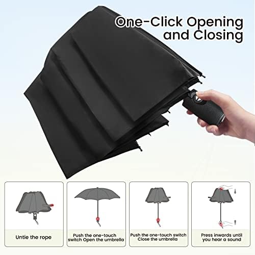 NINEMAX Compact Travel Folding Umbrella Windproof Strong,Small Automatic Foldable Umbrellas Wind Resistant with Case for Women Men - Image 4