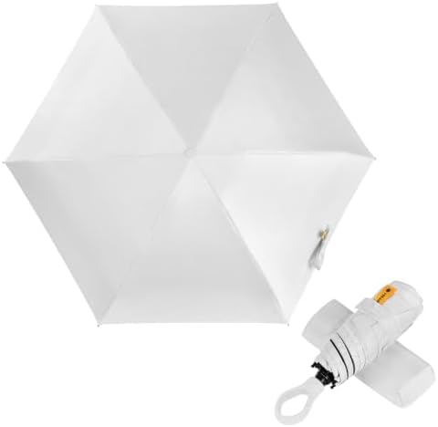 Vicloon Mini Umbrella, UPF 50 UV Protection 99.9% Mini Sun Travel Umbrella Pocket Umbrella, 6 Ribs Lightweight Compact Folding Umbrella Rain and Sun Umbrella for Travel,School,Daily Life White - Image 8