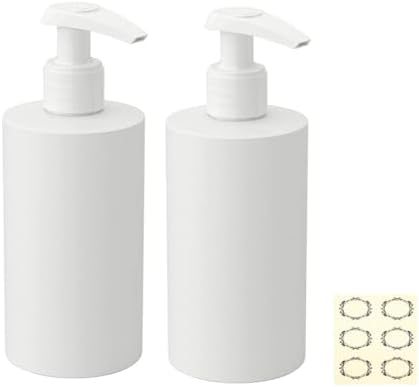 2PCS 200Ml Empty Pump Bottles Lotion Dispenser Plastic Refillable Travel Bottle BPA Free Bathroom Kitchen Shower Container Gel Storage Holder for Toiletries Shampoo Conditioner Liquid Soap