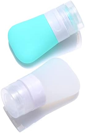 2 Pcs Silicone Travel Bottles,Leak Proof Refillable Squeezable Containers with Transparent Carry Bag,Mini Small Empty Travel Bottles for Shampoo,Conditioner,Lotion,Toiletries(38ml)