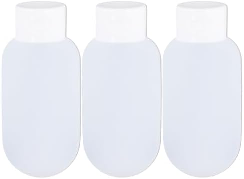 3 Pcs Travel Bottles Set, 60ML Travel Bottles Refillable Containers Kit, Plastic Squeeze Bottles, Squeezable Containers Set, Leakproof Travel Containers for Cosmetic Shampoo Lotion (White)
