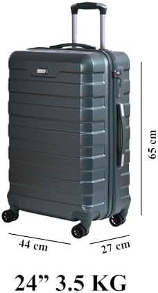 CMY Suitcase Medium Size Hard Shell Lightweight 4 Dual Spinner Wheels Trolley Luggage Suitcase Medium 24" Hold Check in Luggage TSA Combination Lock (Dark Green) - Image 8