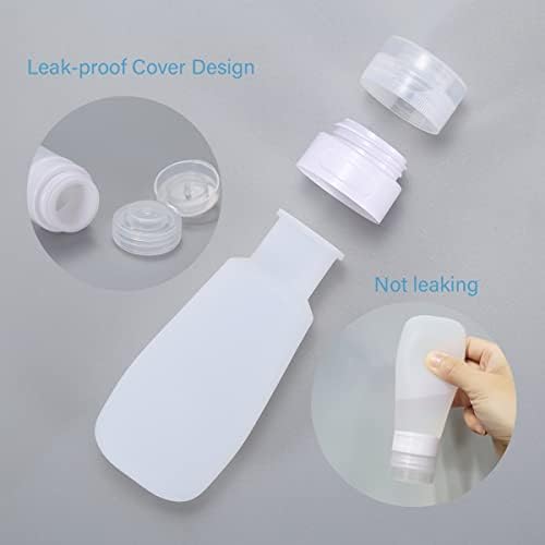 2 Pcs Silicone Travel Bottles,Leak Proof Refillable Squeezable Containers with Transparent Carry Bag,Mini Small Empty Travel Bottles for Shampoo,Conditioner,Lotion,Toiletries(38ml) - Image 2