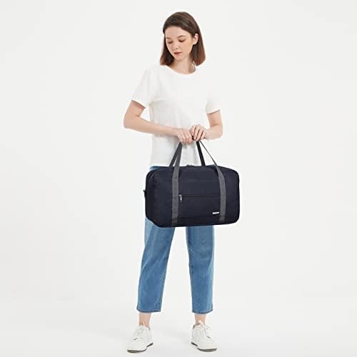 Small Cabin Bag 40x20x25 for Ryanair Airlines Underseat Travel Bag Water-Resistant Hand Luggage Bag Holdall Bag Weekend Overnight Bag for Women Men by WANDF (Dark Blue 20L with Should Strap) - Image 9