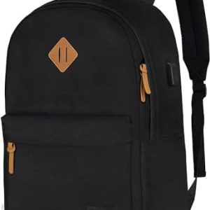 Large Carry-on Travel Laptop Backpack with USB Charging Port For Men and Women, Classic Backpack for College, Work Bag, Travel Backpacks