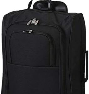 5 Cities 21"/55cm Carry On Lightweight Travel Cabin Approved Trolley Bag with Wheels Suit Case Hand Luggage with 2 Year Warranty