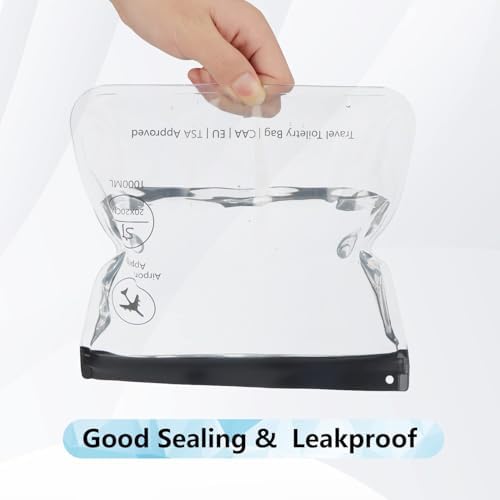 4PC Airport Security Liquids Bags 20X20 cm Clear TSA Approved Security Toiletry Bag Approved Hand Luggage Regulations Waterproof Liquids Wash Bags Travel Accessorie Holiday Essentials for Women/Men - Image 3