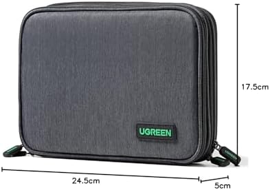 UGREEN Travel Accessories, Portable Bag Electronics Organiser Large Capacity Tech Pouch for Small Gadget USB Charging Cable Charger Adapter Power Bank Hard Drive SD Card(M) - Image 8