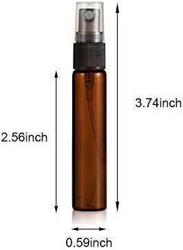 20PCS Fine Mist 10ML 1/3oz Protable Refill Amber Brown Glass Atomizer Spray Perfume Bottle Hydrating Empty Bottle For Travel Makeup Party - Image 2