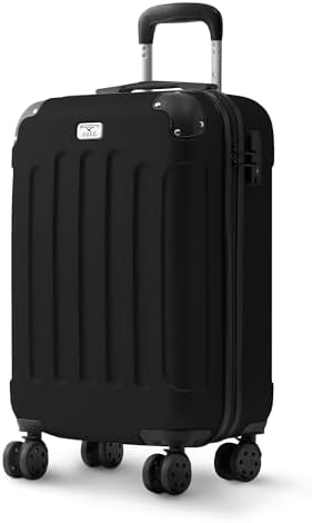 LUGG 20 Inch Skywander Lightweight Travel Cabin Bag - Carry On Approved Suitcase, ABS Shell Protection, Water Resistant & Safe Locking System - Easyjet Overhead Compliant (55x20x35cm)