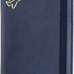 WALNEW Passport Holder, PU Leather Travel Passport Cover Wallet, RFID Passport Case with Card Holder, Travel Essentials for Women Men (Navy Blue)