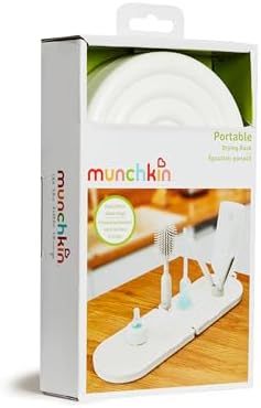 Munchkin Travel Drying Rack with Bottle Brush| Dry up to 3 Baby Bottles at Once | Includes Extendable Silicone Brush with Nipple in Hand | Baby Essentials - Image 6