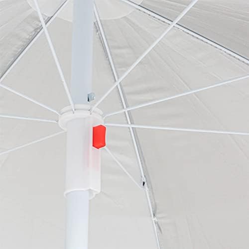 Harbour Housewares Metal Beach Parasol - 1.8M x 2M - Grey - 1x UPF 50+ Portable Garden Outdoor Sport Travel Camping Picnic Sun Umbrella Shade Shelter Canopy with UV Protection - Image 2