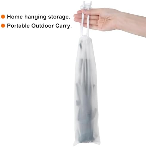 sourcing map Umbrella Bags Waterproof Folding Portable Storage Bag Reusable Wet Umbrella Sleeves with Drawstring for Outdoor Carry Travel Home Storage - Image 5