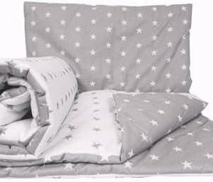 2 Piece Baby Children Quilt Duvet & Pillow Set 120x90 cm to fit Toddler Cot Bed (Big Stars)