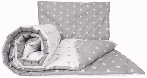 2 Piece Baby Children Quilt Duvet & Pillow Set 120x90 cm to fit Toddler Cot Bed (Big Stars)