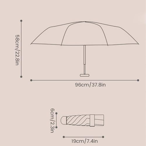 Mini Folding Umbrella with Case - Ultra-Portable Compact Travel Umbrella, Anti-UV Rainproof Windproof Fast Dry and Ultra Lightweight for Women, Men, Students (Black) - Image 2