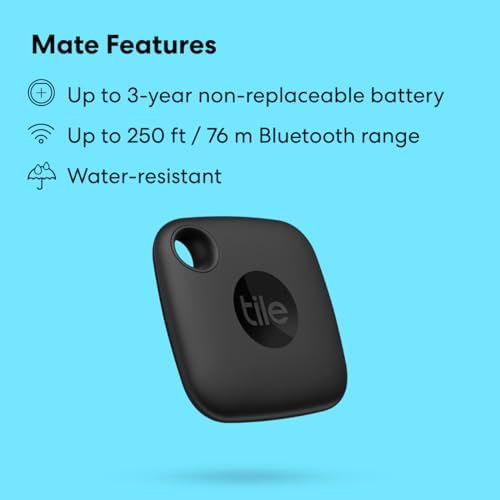 Tile Mate (2022) Bluetooth Item Finder, 1 Pack, 60m finding range, works with Alexa & Google Home, iOS & Android Compatible, Find your Keys, Remotes & More, Black - Image 6