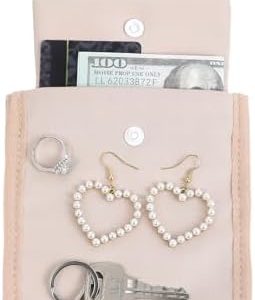 RFID-Blocking Travel Bra Wallet, Hidden Money Belt for Travel Women & Men, Adjustable Neck Strap, Under Clothes Travel Pouch, Secure Travel Money Belt, Hidden Pocket for Passport, Credit Cards