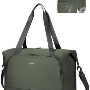 ECOHUB for Easyjet Cabin Bag 45x36x20, Underseat Foldable Travel Duffel Bag, Hand Luggage Holdall Bag for Airlines with Wet Pocket, Carry on Overnight Weekend Bag for Women, Patent Pending (Green)