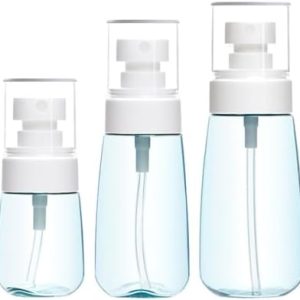 Spray Bottles, 30ml 60ml 80ml Clear Empty Fine 3 Pcs Mist Spray Bottles Small Travel Plastic Atomiser Bottle Refillable Liquid for Essential Oils, Cleaning, Make-up Cosmetic Hair, Leak Proof, BPA Free