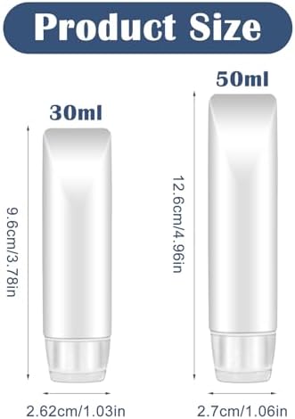 6pcs Travel Bottles,30ml & 50ml Clear Plastic Empty Squeeze Bottle,Transparent Refillable Cosmetic Containers Travel Size Bottles,Leak Proof Small Squeeze Bottles for Toiletries,Makeup,Shampoo - Image 2