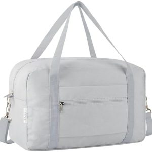for Ryanair Cabin Bags 40x20x25 Underseat Travel Bag Small Hand Luggage Bag Tote Carry On Duffle Bag Gym Beach Overnight Flight Bag Weekend Bags for Women Men,Beige(with Shoulder Strap)