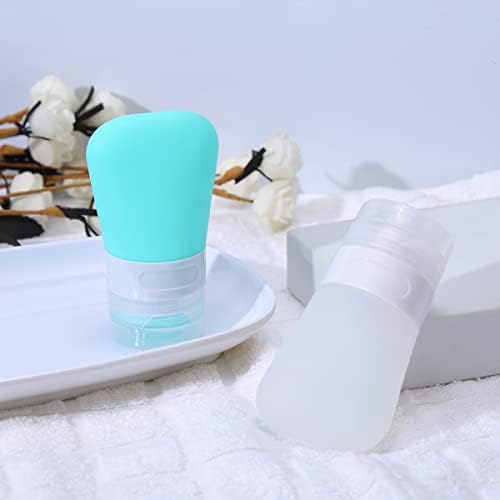 2 Pcs Silicone Travel Bottles,Leak Proof Refillable Squeezable Containers with Transparent Carry Bag,Mini Small Empty Travel Bottles for Shampoo,Conditioner,Lotion,Toiletries(38ml) - Image 4