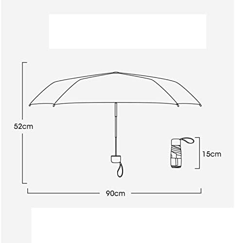 Travel Umbrella Compact Umbrella Collapsible Small Umbrella Sturdy for Sun and Rain Backpack Umbrellas, White - Image 2