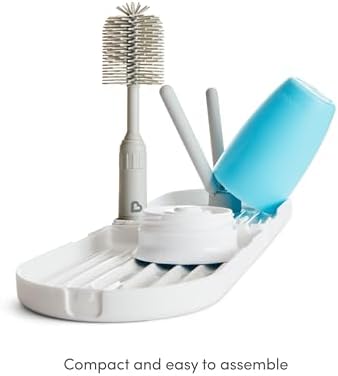 Munchkin Travel Drying Rack with Bottle Brush| Dry up to 3 Baby Bottles at Once | Includes Extendable Silicone Brush with Nipple in Hand | Baby Essentials - Image 4