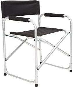 Mountain Warehouse Lightweight Directors Chair - Fold Up, Lightweight Armchair - for Spring, summer & Travel Black