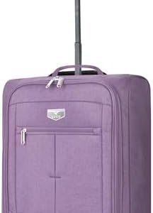 LUGG EasyJet 45x36x20 Carry-On Suitcase – Underseat Cabin Bag – Lightweight Hand Luggage 1.4kg 33L – Durable 600D Polyester –Push-Up Trolley,Strong Wheels–Ryanair,British Airways Overhead Locker–Lilac
