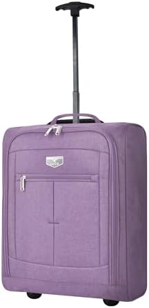 LUGG EasyJet 45x36x20 Carry-On Suitcase – Underseat Cabin Bag – Lightweight Hand Luggage 1.4kg 33L – Durable 600D Polyester –Push-Up Trolley,Strong Wheels–Ryanair,British Airways Overhead Locker–Lilac