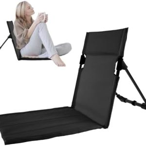 Folding Beach Chair Lightweight Camping Floor Chair with Storage Bag Portable Seats Low Beach Chair Fold up Chair Sun Lounger Back Chair for Fishing Barbecues Hiking Traveling Outside Activities