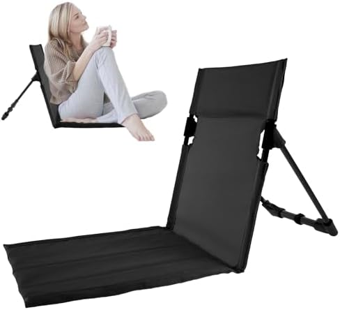 Folding Beach Chair Lightweight Camping Floor Chair with Storage Bag Portable Seats Low Beach Chair Fold up Chair Sun Lounger Back Chair for Fishing Barbecues Hiking Traveling Outside Activities