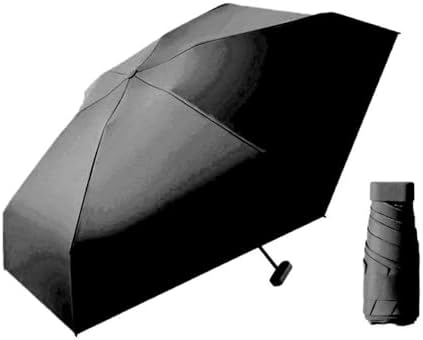 Mini Folding Umbrella with Case - Ultra-Portable Compact Travel Umbrella, Anti-UV Rainproof Windproof Fast Dry and Ultra Lightweight for Women, Men, Students (Black) - Image 7