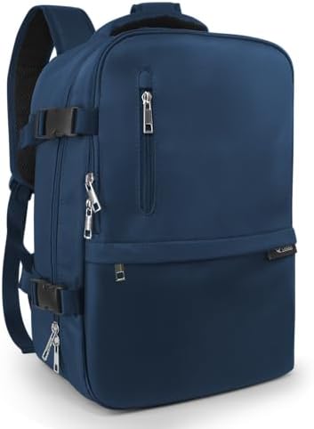 LUGG - Ryanair Underseat Waterproof & Durable Travel Backpack- Fits 15" Laptop - Anti-Theft Pocket - Multiple Compartments for Storage - Lightweight Carry-On Cabin Bag - 20L - Navy - 40x20x25cm