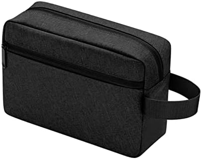 Toiletry Bag for Women Men, Travel Wash Water-Resistant Gym Shaving Organiser Bag, Shower Bathroom Makeup Bag Toiletries Accessories, Foldable Storage with Handle for Cosmetics Brushes Tools, Black