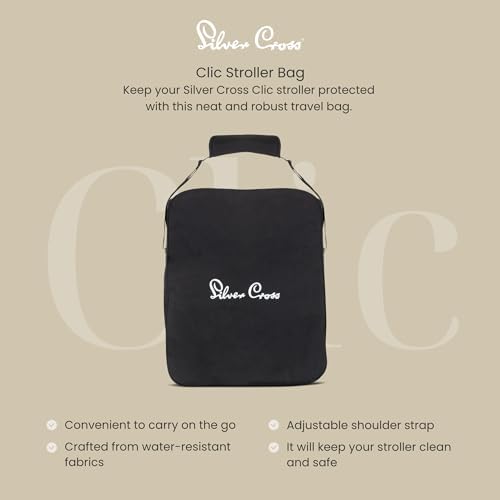 Silver Cross Clic Stroller Bag - Pram Organiser Bag - Travel Bag - Pram Accessories - Water Resistant - Black - Image 2