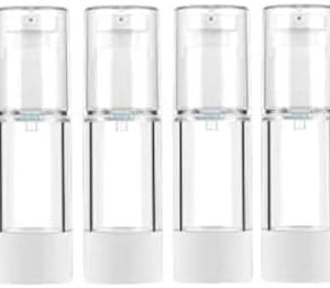 LONGWAY 6Pcs 30ML Airless Pump Bottle, Travel bottles for Toiletries Refillable Empty Containers Vacuum Press Pump Bottles for Foundation, Essence, Lotion