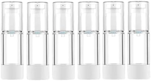 LONGWAY 6Pcs 30ML Airless Pump Bottle, Travel bottles for Toiletries Refillable Empty Containers Vacuum Press Pump Bottles for Foundation, Essence, Lotion