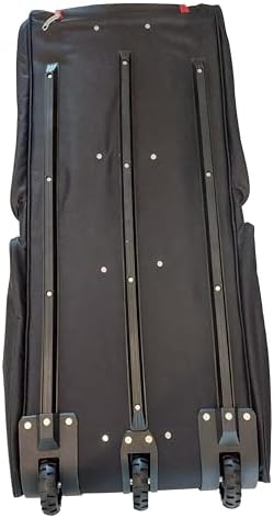 Extra Large 39" Travel Bag Wheeled Holdall Suitcase 3 Wheels Red Trimming Black - Image 8