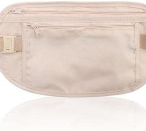 Travel Money Belt, Anti-Theft Fanny Pack, Hidden Bum Bag Under Clothes, Waist Pack with RFID Blocking for Money, Passport, Card, Mobile Phone, Keys