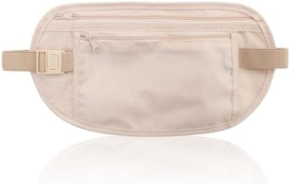 Travel Money Belt, Anti-Theft Fanny Pack, Hidden Bum Bag Under Clothes, Waist Pack with RFID Blocking for Money, Passport, Card, Mobile Phone, Keys