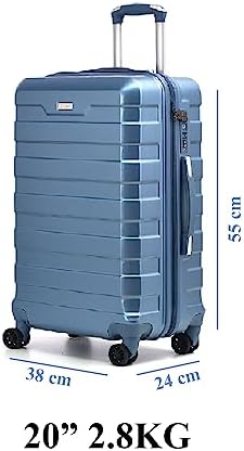 RMW Suitcase Large Medium Cabin Size | Hard Shell | Lightweight | 4 Dual Spinner Wheels | Trolley Luggage Suitcase | Hold Check in Luggage | TSA Combination Lock (Ice Blue, Cabin 20") - Image 8