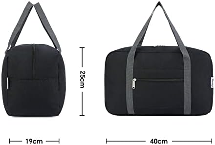 for Ryanair Airlines Cabin Bag 40x20x25 Underseat Foldable Travel Duffel Bag Holdall Tote Carry on Hand Luggage Overnight for Women and Men 20L (Black) - Image 7