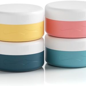 Travel Containers for Toiletries, Silicone Pots With Clear Bag, 40ml TSA Approved Leak-Proof Essentials for Cosmetic Face Body Hand Cream (4 Pack)